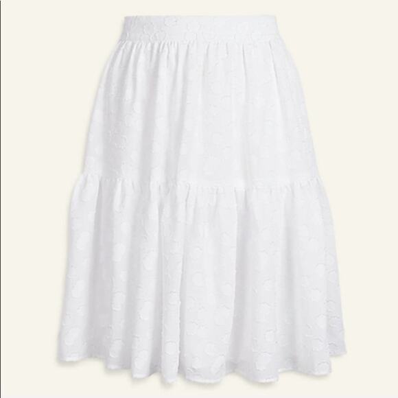 Ann Taylor White Flower Clip Full Skirt - Picture 6 of 8